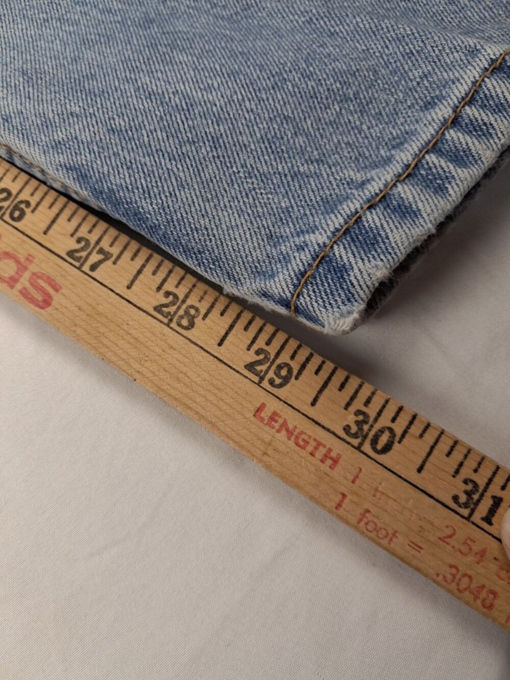 Levis 505 Regular Fit Light Wash Blue Denim Jeans Mens W34 L29* - Picture 11 of 12